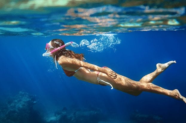 Woman snorkeling